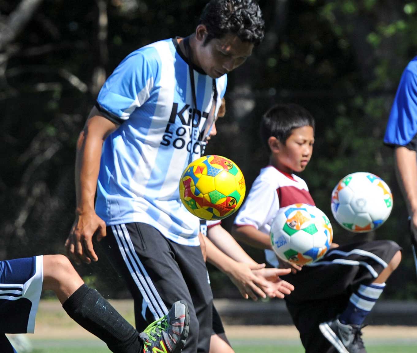 playing soccer image